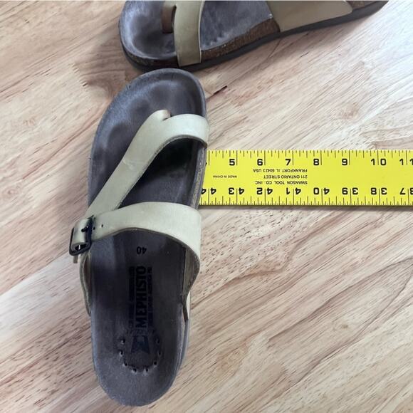 Mephisto Sandals Women Size 40 10 Tan Helen Nubuck Leather Buckle Cork Slip On - Picture 8 of 13